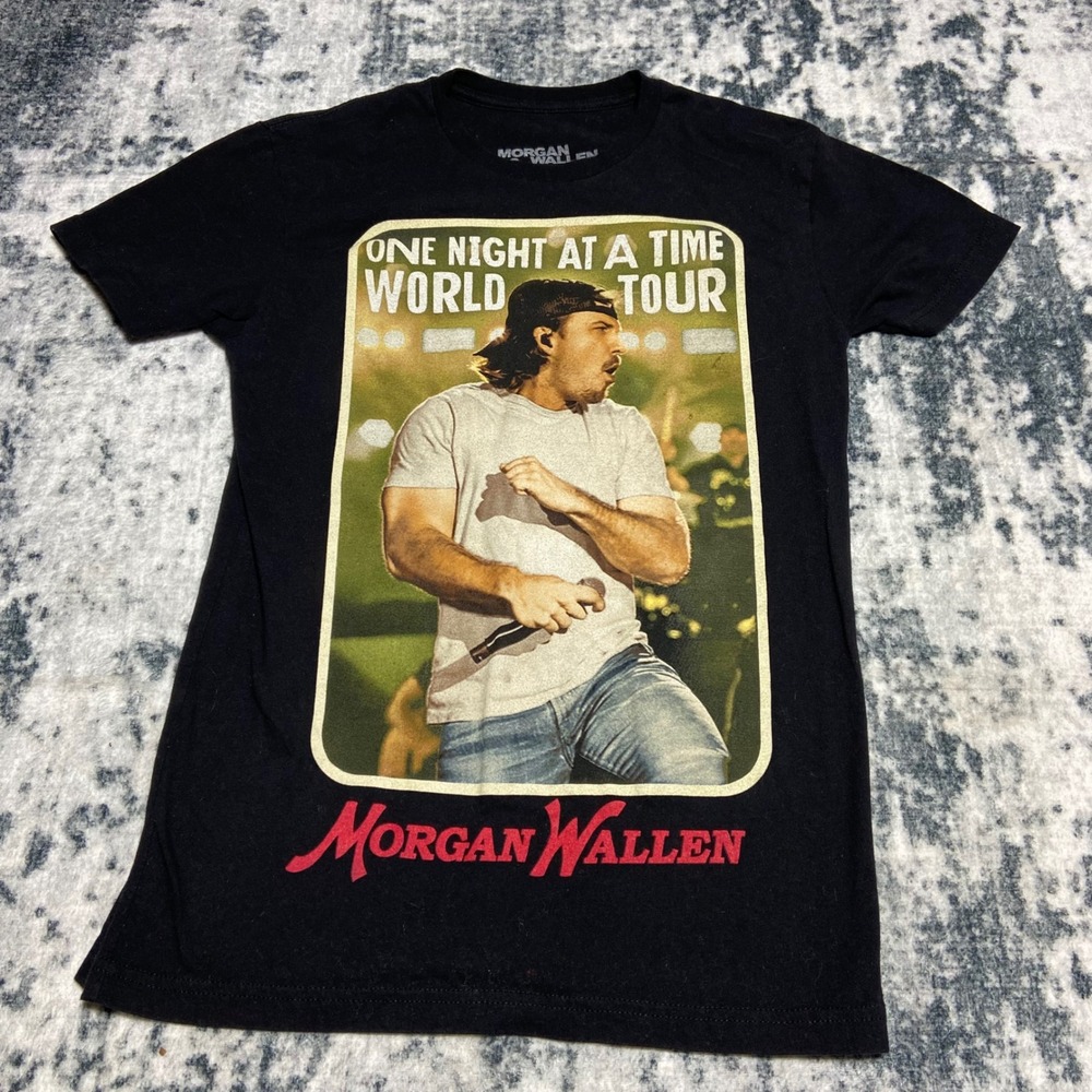Morgan Wallen One Night At‎ A Time World Tour Black T Shirt Size Small